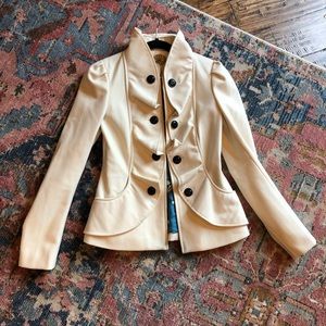 Anthropologie cream jacket coat size 0